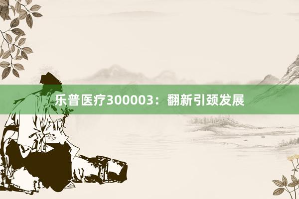 乐普医疗300003：翻新引颈发展